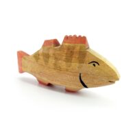 Sägefisch Holzspielzeug Barsch klein 02, Barsch, Fisch, Holzfigur Barsch, Minibarsch, Sägefisch Barsch