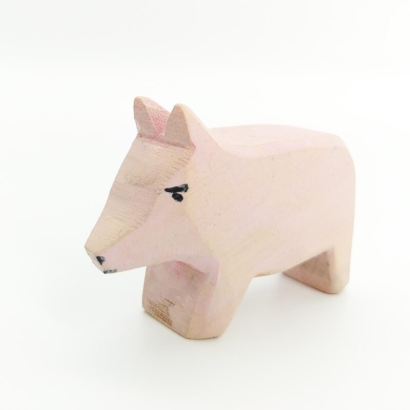 Sägefisch Holzspielzeug Ferkel 02, Ferkel, Ferkel Grunzi, Holzfigur Schwein, Sägefisch Schwein, Schwein