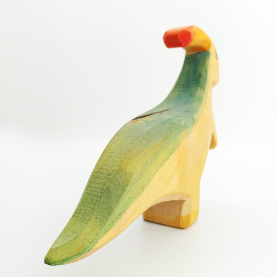 Sägefisch Holzspielzeug Parasauropholus 03, Holzfigur Pete, Parasauropholus, Pete der Parasauropholus, Sägefisch Dino, Sägefisch Parasauropholus