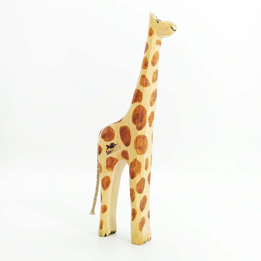 Sägefisch Holzspielzeug Giraffe klein 01, Giraffe Inge, Holzfigur Giraffe, Holzfigur Inge, Sägefisch Giraffe