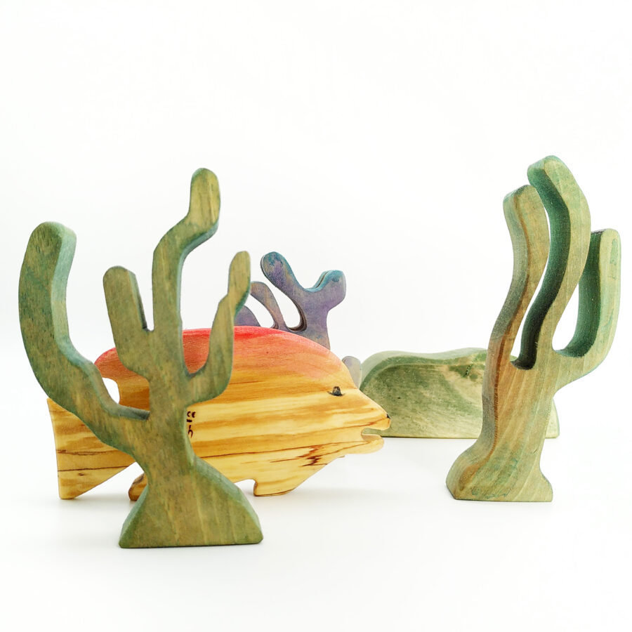 Sägefisch Holzspielzeug Riffbarsch 04, Barsch, Fisch, Holzfigur Riffbarsch, Kleiner Riffbarsch, Richard der Riffbarsch, Sägefisch Riffbarsch